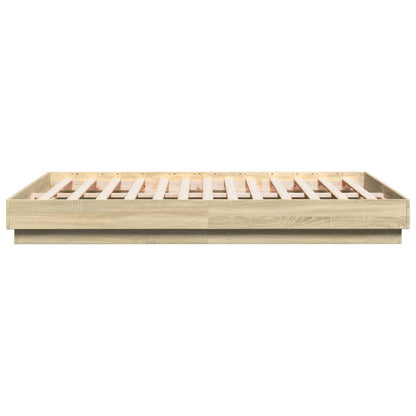 vidaXL Bed Frame | Sonoma oak | Engineered wood, Plywood | Double |  Simple