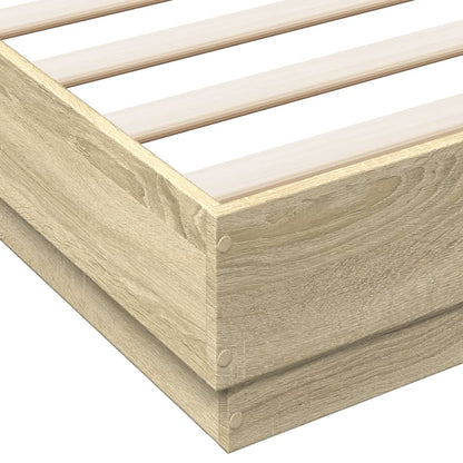 vidaXL Bed Frame | Sonoma oak | Engineered wood, Plywood | Double |  Simple