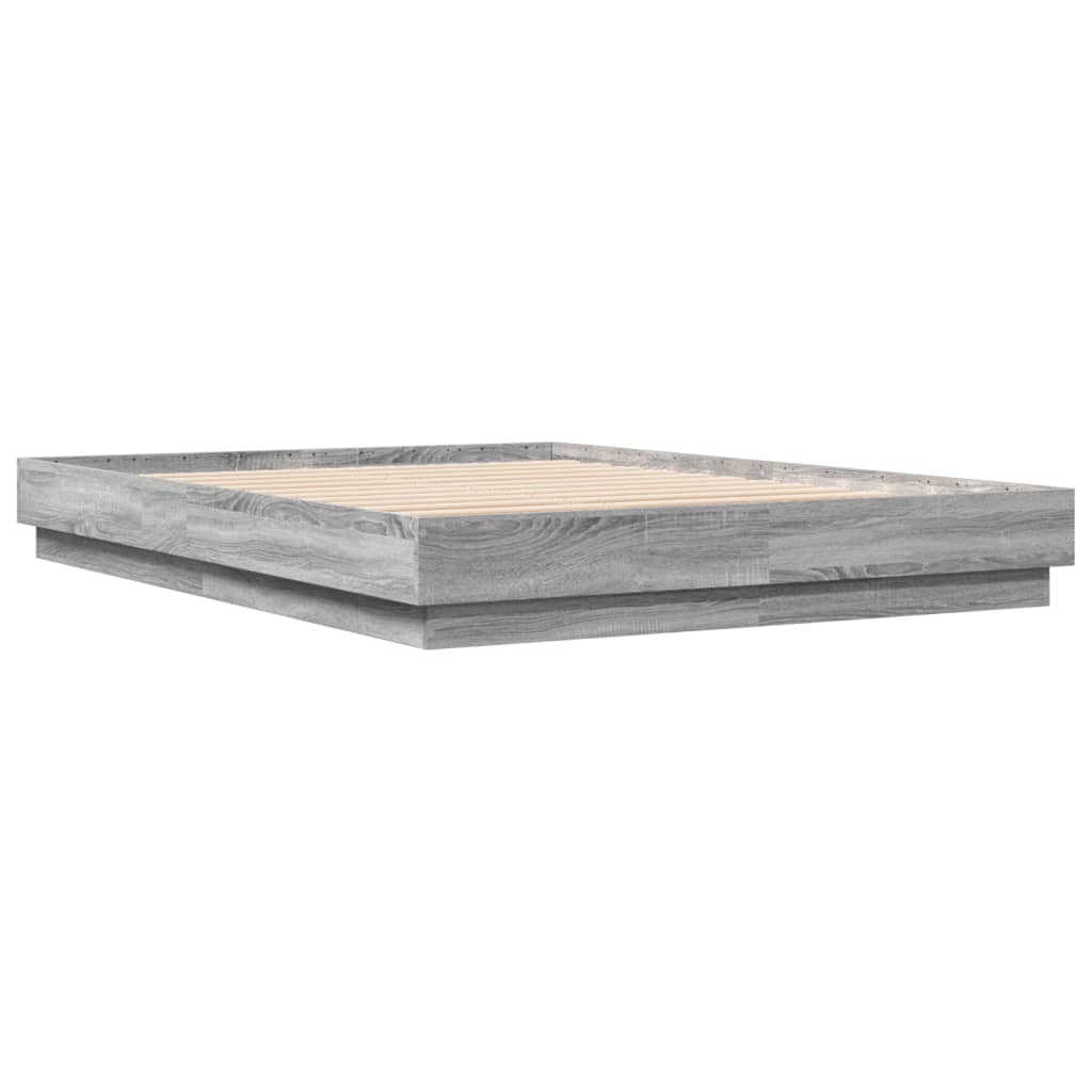 vidaXL Bed Frame | Grey Sonoma | Engineered wood, Plywood | Double | Durable