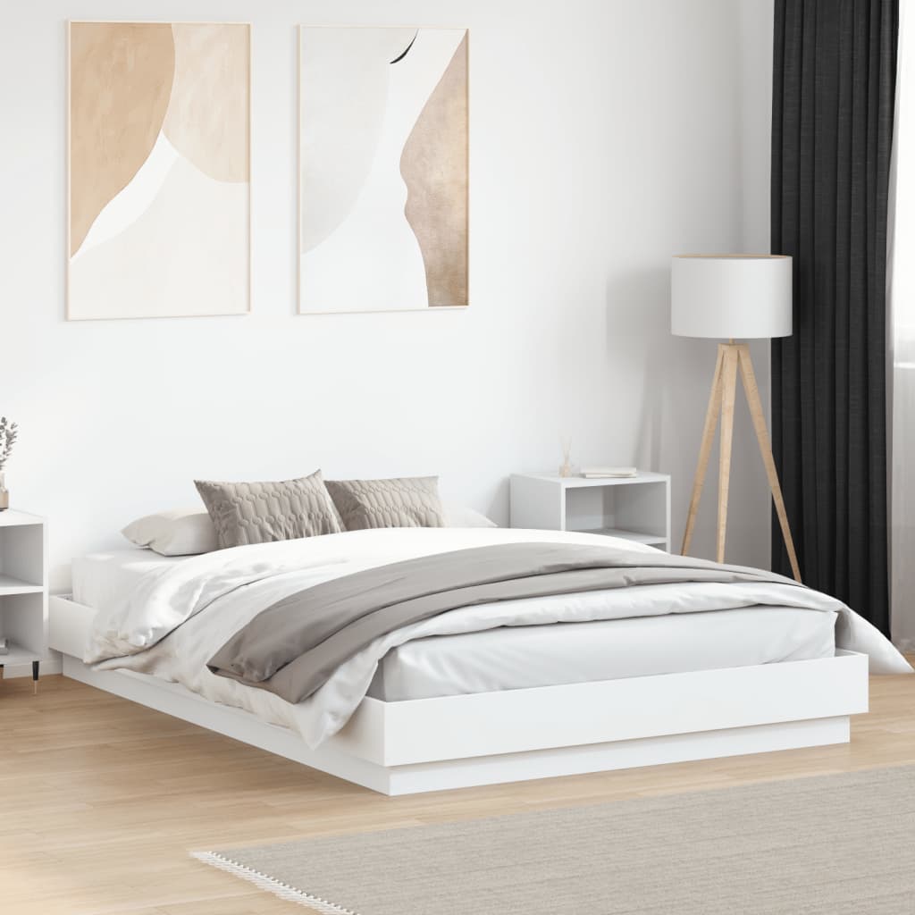 vidaXL Bed Frame | White | Engineered Wood | King Size | Durable | Stylish