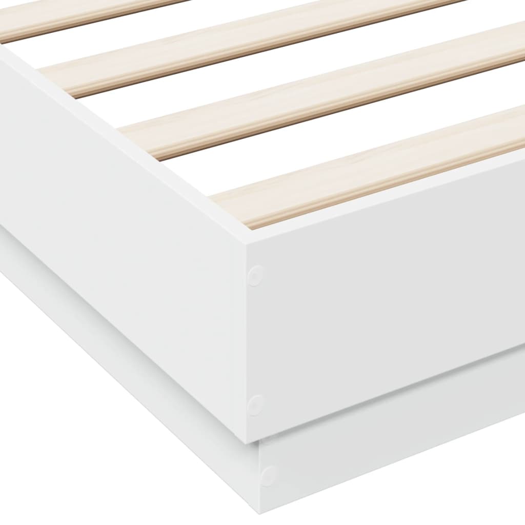 vidaXL Bed Frame | White | Engineered wood | Double | Durable | Bed Frame