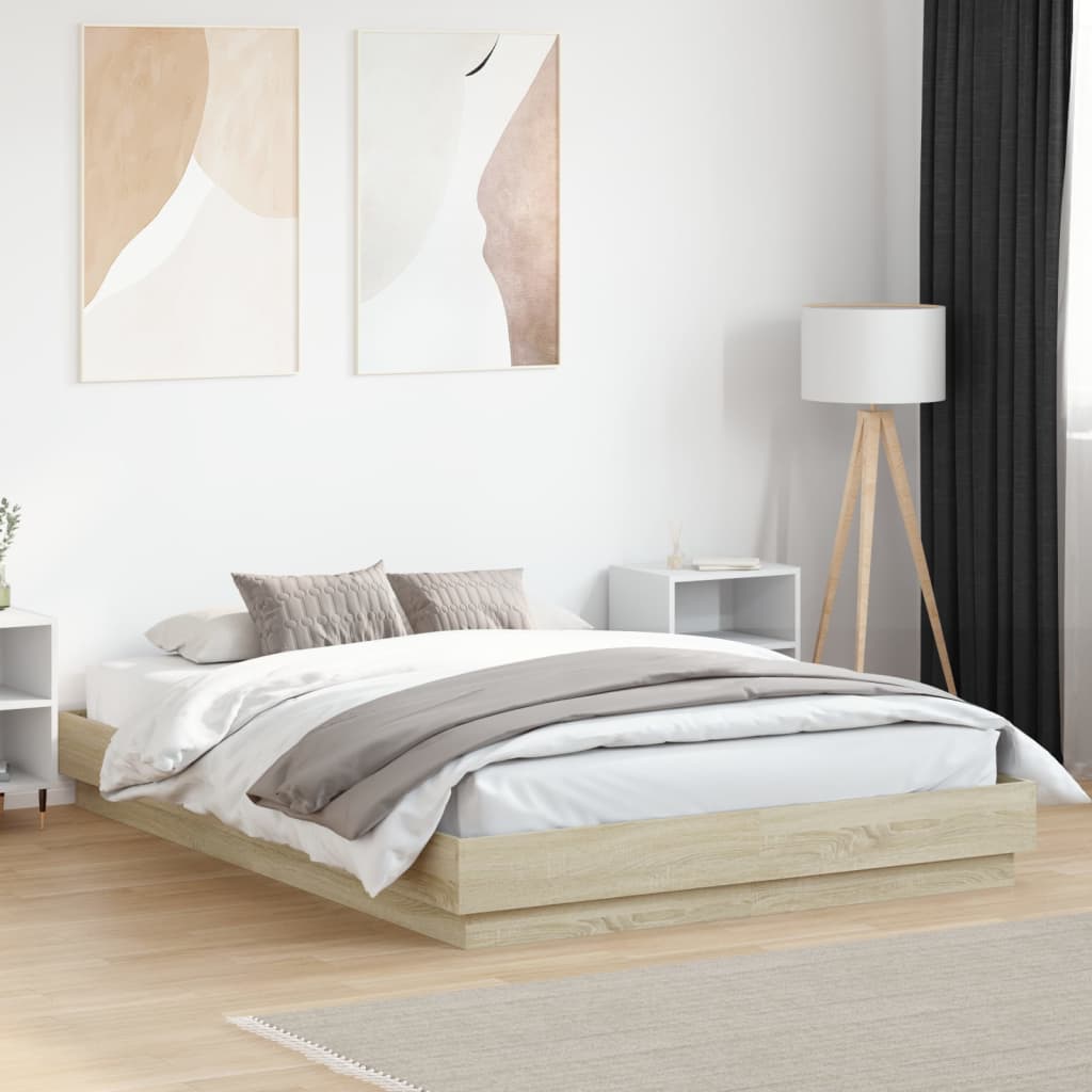 vidaXL Bed Frame without Mattress Sonoma Oak 140x200 cm