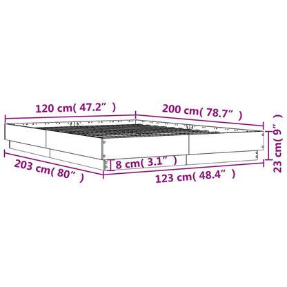 vidaXL Bed Frame without Mattress Concrete Grey 120x200 cm