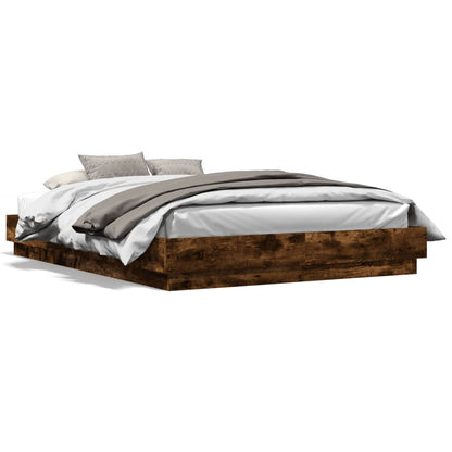 vidaXL Bed Frame without Mattress Smoked Oak 120x200 cm