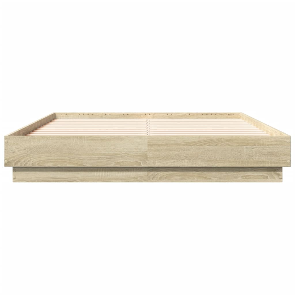 vidaXL Bed Frame | Sonoma Oak | Engineered wood | Double |  Durable  | Bed Frame