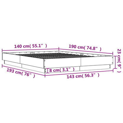 vidaXL Bed Frame | Sonoma Oak | Engineered wood | Double |  Durable  | Bed Frame