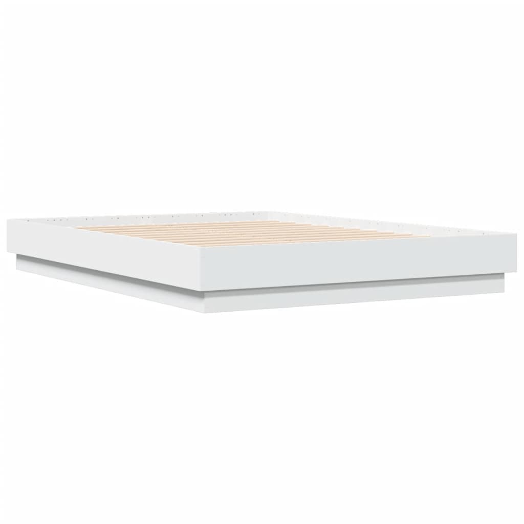 vidaXL Bed Frame | White | Engineered wood, Plywood | Double | Durable