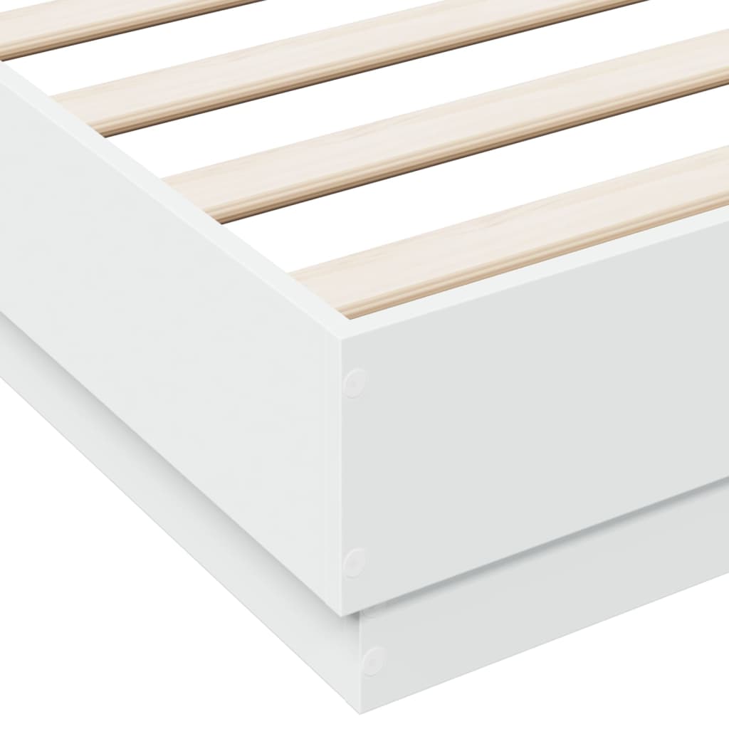 vidaXL Bed Frame | White | Engineered wood, Plywood | Double | Durable
