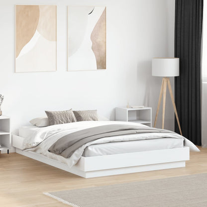 vidaXL Bed Frame | White | Engineered wood, Plywood | Double | Durable