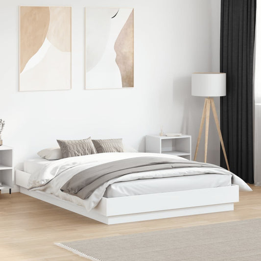 vidaXL Bed Frame | White | Engineered wood, Plywood | Double | Durable