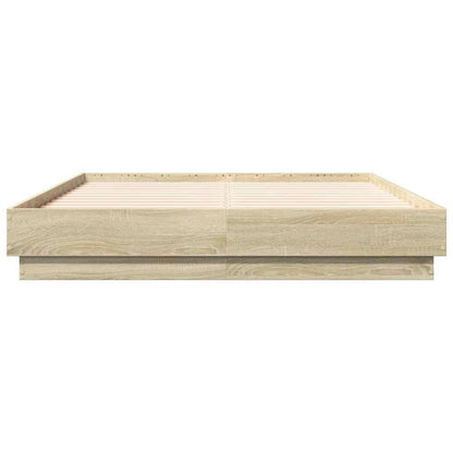 vidaXL Bed Frame | Sonoma oak | Engineered wood | Double |  Durable  | Bed Frame