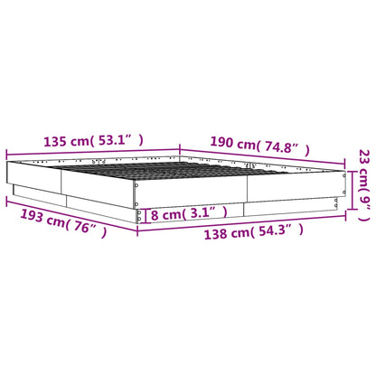 vidaXL Bed Frame | Sonoma oak | Engineered wood | Double |  Durable  | Bed Frame