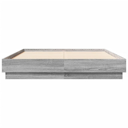 vidaXL Bed Frame without Mattress Grey Sonoma 135x190 cm Double
