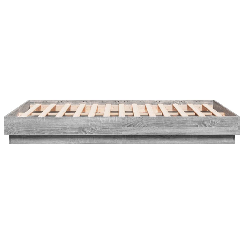 vidaXL Bed Frame without Mattress Grey Sonoma 135x190 cm Double