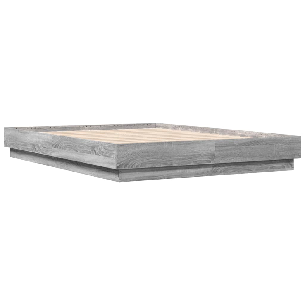 vidaXL Bed Frame without Mattress Grey Sonoma 135x190 cm Double