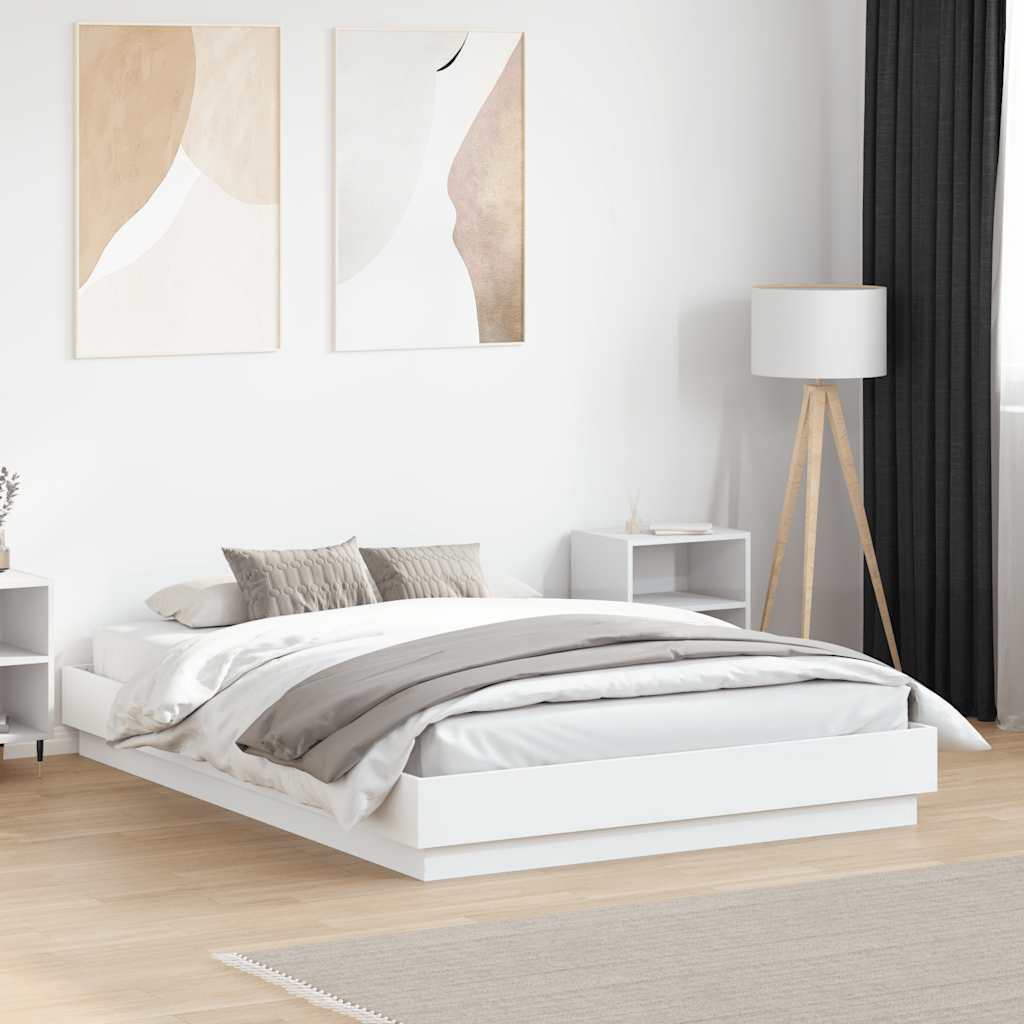 vidaXL Bed Frame | White | Engineered wood | Small Double | Durable | Bed Frame