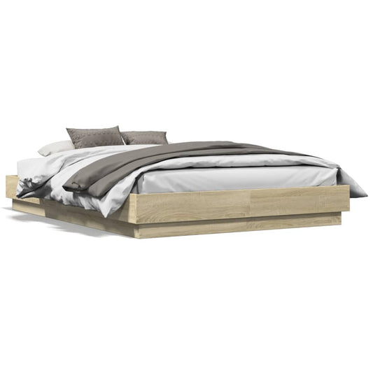 vidaXL Bed Frame | Sonoma Oak | Engineered wood, Plywood | Small Double