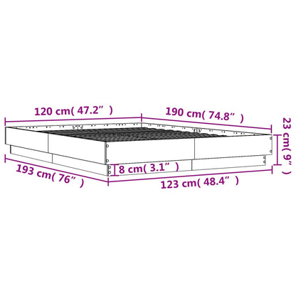 vidaXL Bed Frame | Sonoma Oak | Engineered wood, Plywood | Small Double