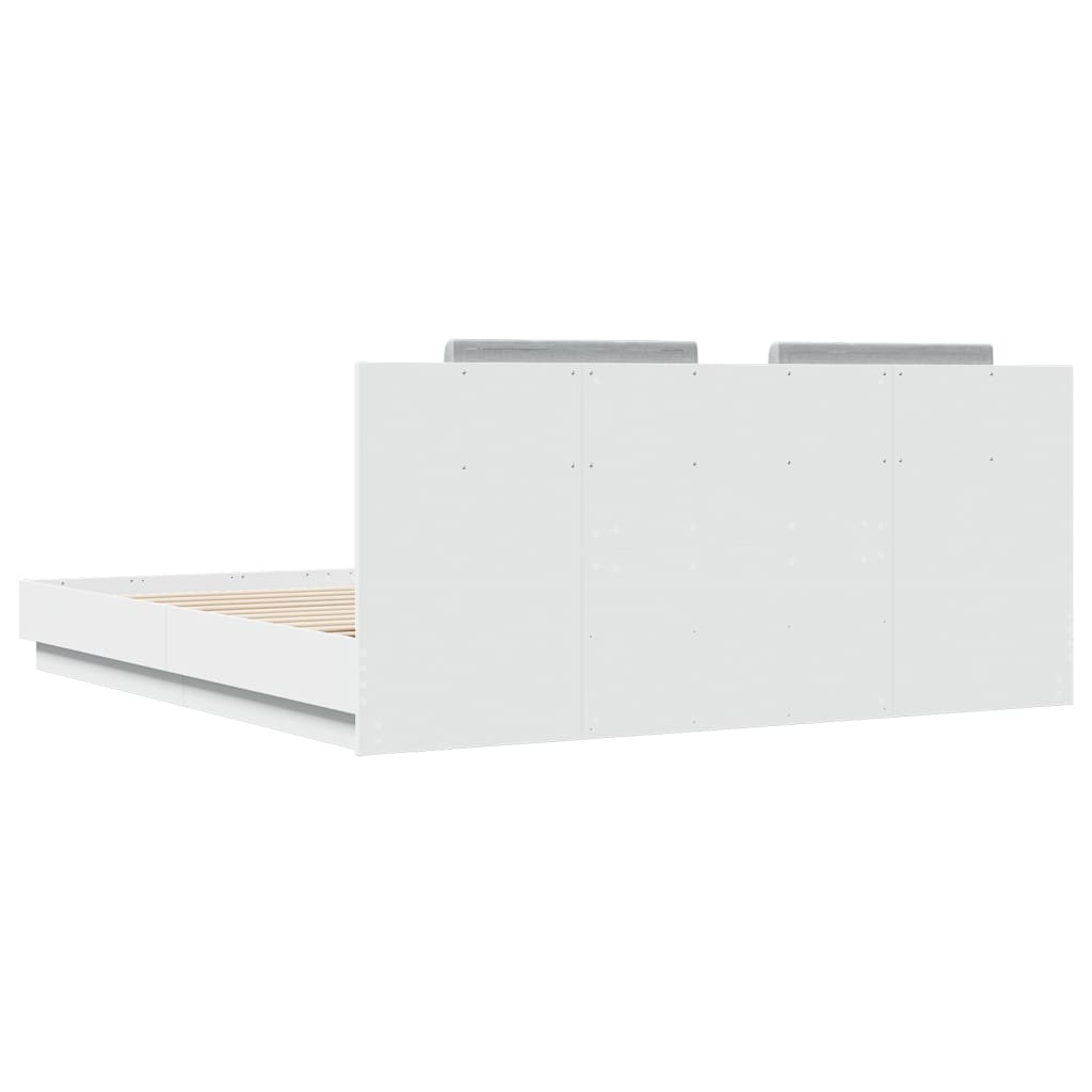 vidaXL Bed Frame without Mattress White 180x200 cm Super King