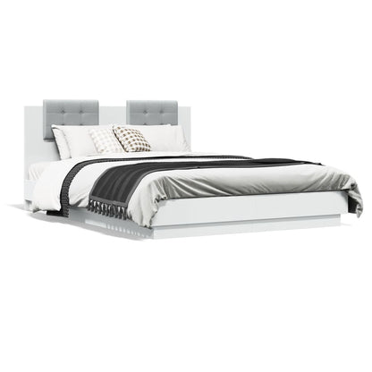 vidaXL Bed Frame without Mattress White 150x200 cm King Size