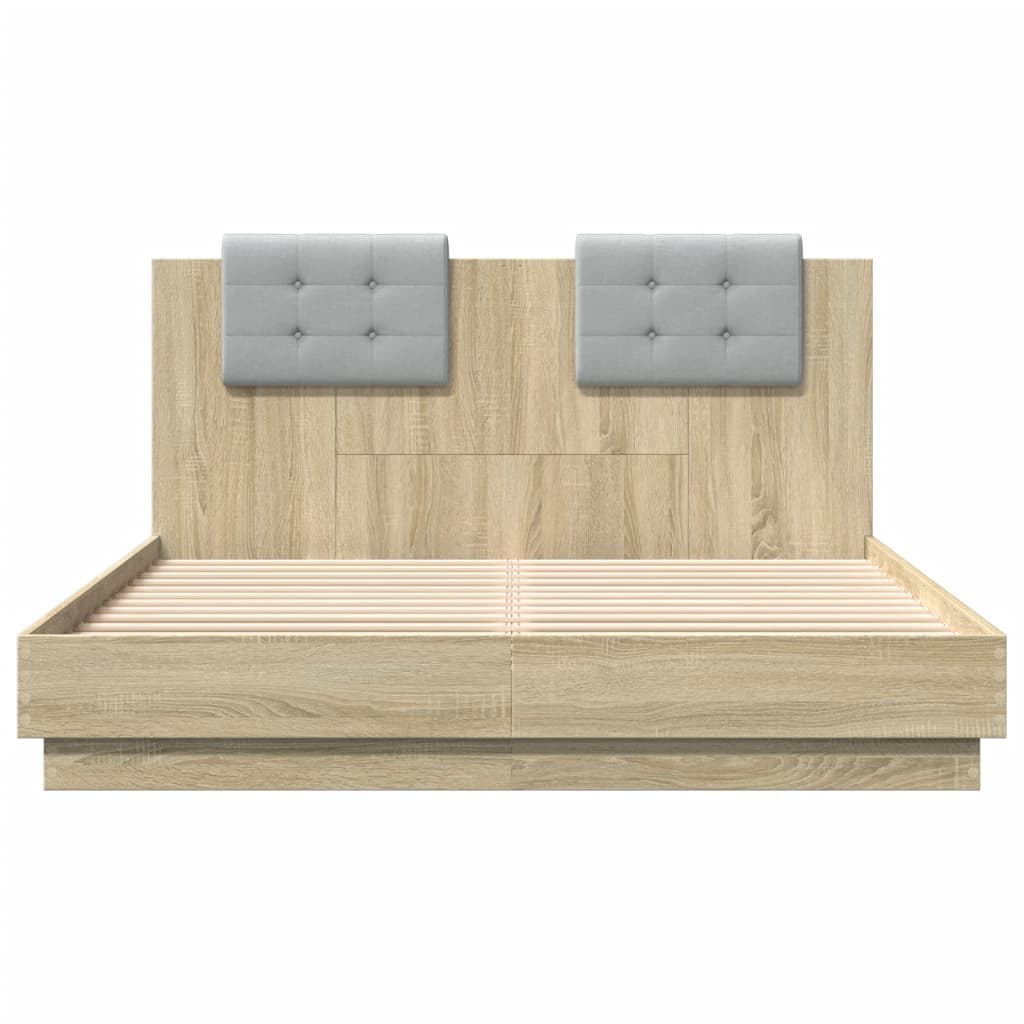 vidaXL Bed Frame without Mattress Sonoma Oak 150x200 cm King Size