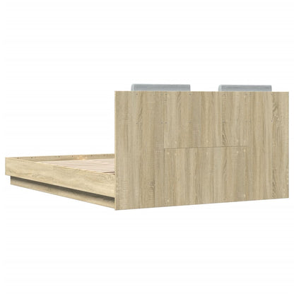 vidaXL Bed Frame without Mattress Sonoma Oak 150x200 cm King Size