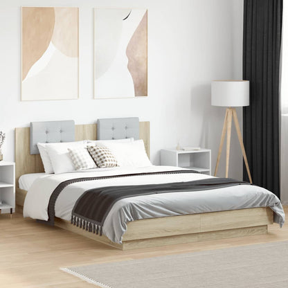 vidaXL Bed Frame without Mattress Sonoma Oak 150x200 cm King Size