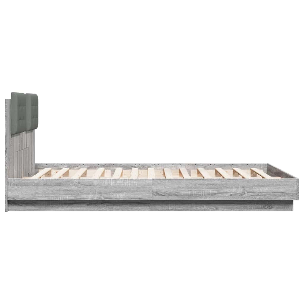 vidaXL Bed Frame without Mattress Grey Sonoma 150x200 cm King Size