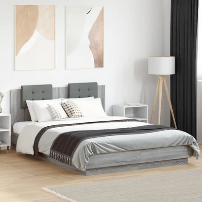 vidaXL Bed Frame without Mattress Grey Sonoma 150x200 cm King Size
