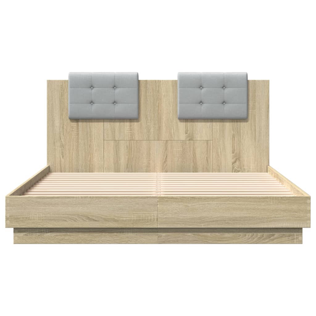 vidaXL Bed Frame without Mattress Sonoma Oak 140x200 cm