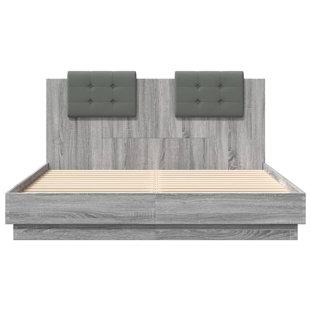 vidaXL Bed Frame without Mattress Grey Sonoma 120x200 cm