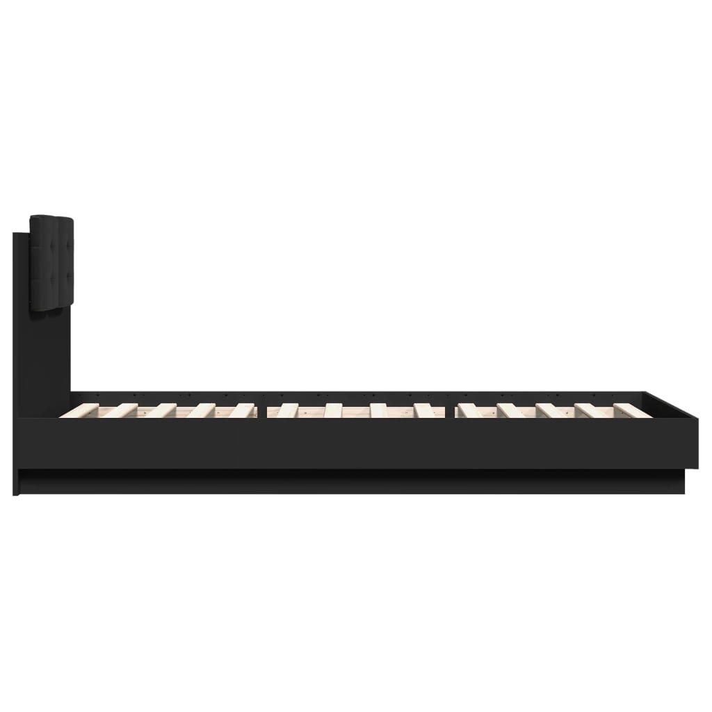 vidaXL Bed Frame without Mattress Black 100x200 cm