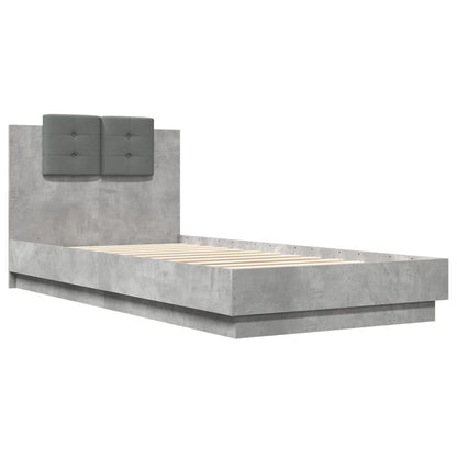 vidaXL Bed Frame without Mattress Concrete Grey 100x200 cm