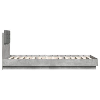 vidaXL Bed Frame without Mattress Concrete Grey 100x200 cm