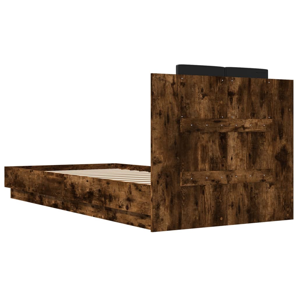 vidaXL Bed Frame without Mattress Smoked Oak 100x200 cm