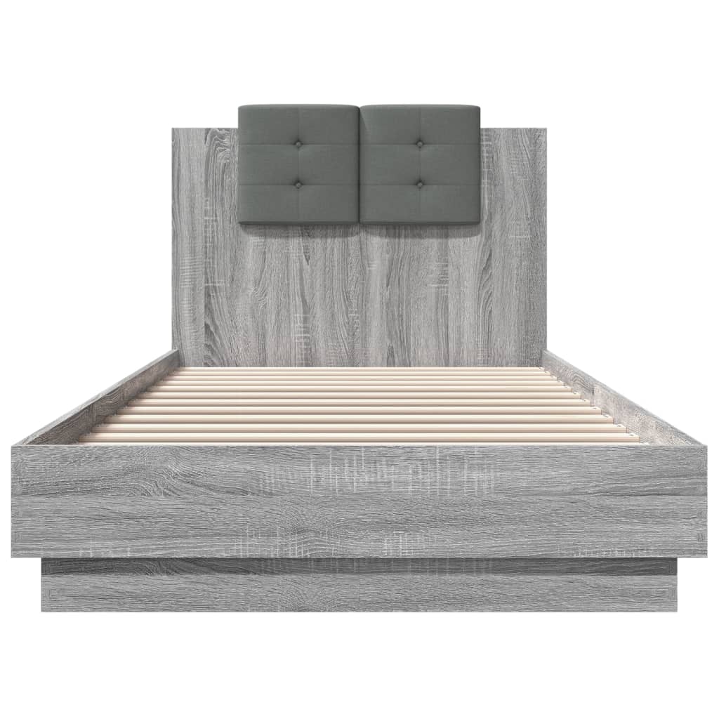 vidaXL Bed Frame without Mattress Grey Sonoma 100x200 cm