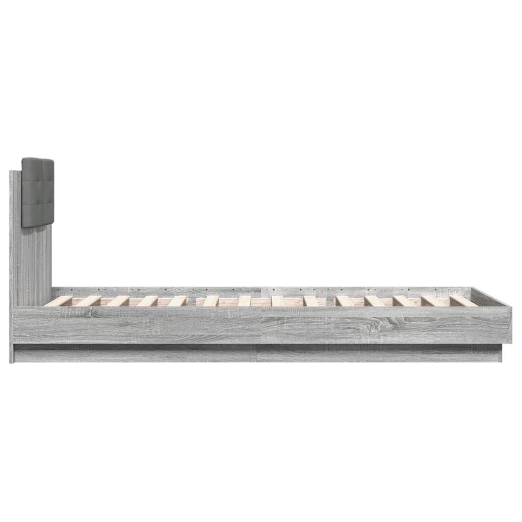 vidaXL Bed Frame without Mattress Grey Sonoma 100x200 cm