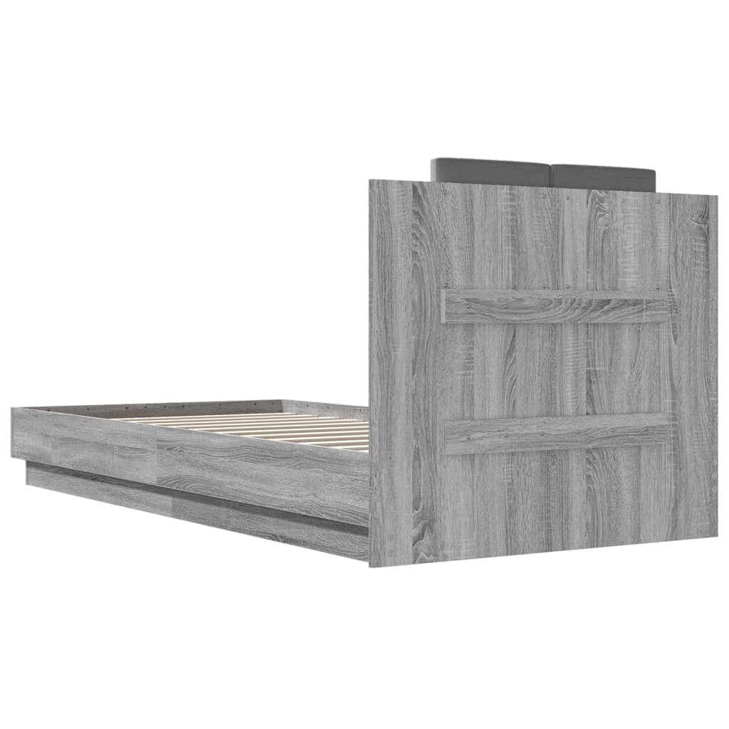 vidaXL Bed Frame without Mattress Grey Sonoma 100x200 cm