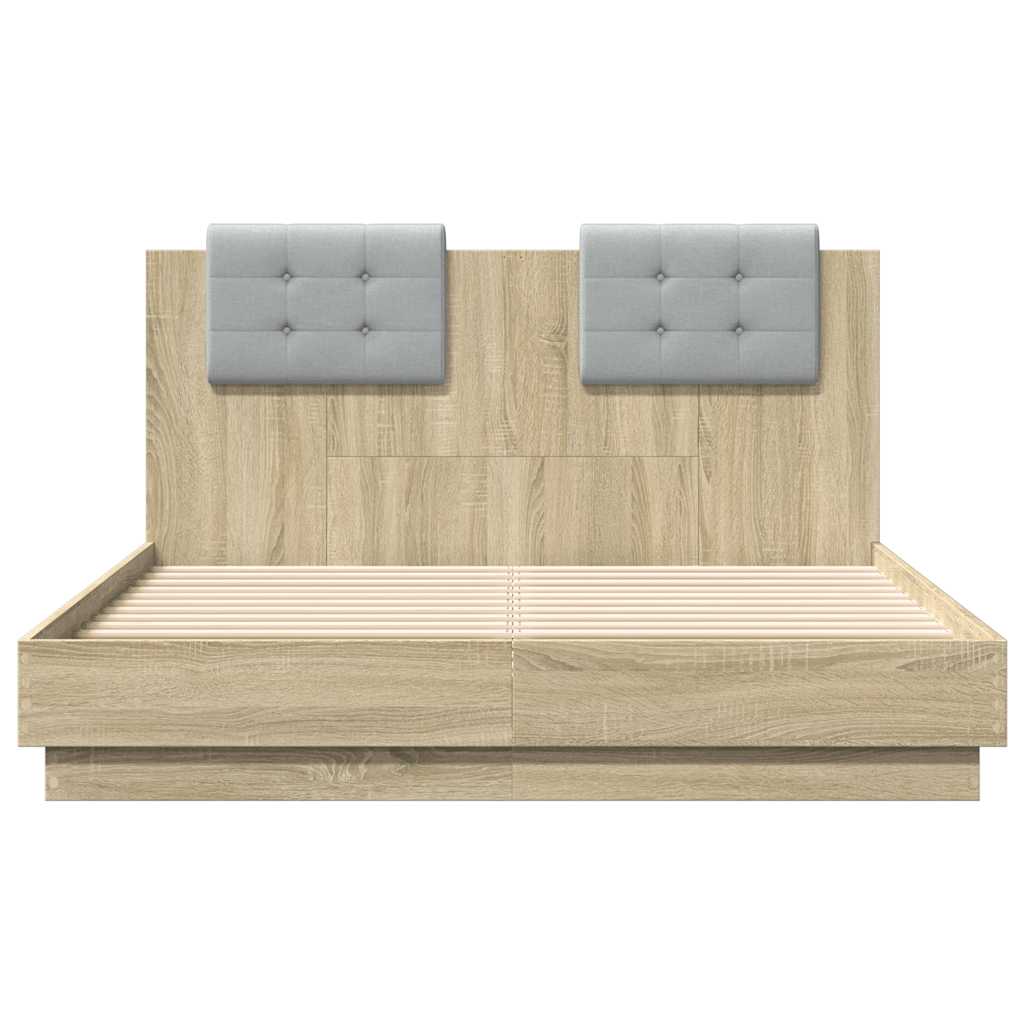 vidaXL Bed Frame without Mattress Sonoma Oak 140x190 cm