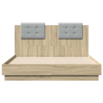 vidaXL Bed Frame without Mattress Sonoma Oak 140x190 cm