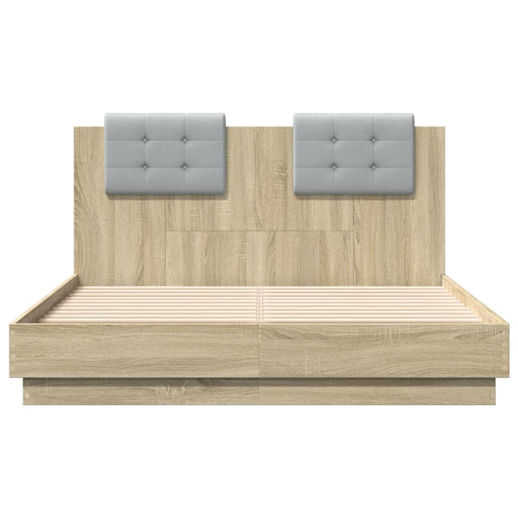 vidaXL Bed Frame without Mattress Sonoma Oak 135x190 cm Double