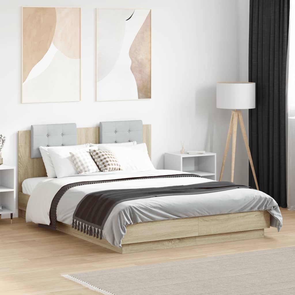 vidaXL Bed Frame without Mattress Sonoma Oak 135x190 cm Double