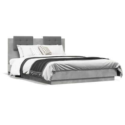 vidaXL Bed Frame without Mattress Concrete Grey 135x190 cm Double