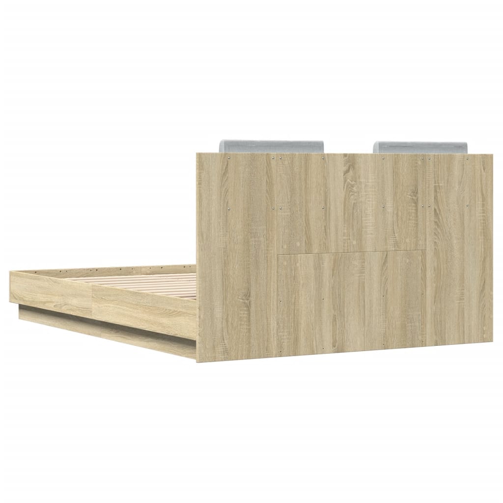 vidaXL Bed Frame without Mattress Sonoma Oak 120x190 cm Small Double