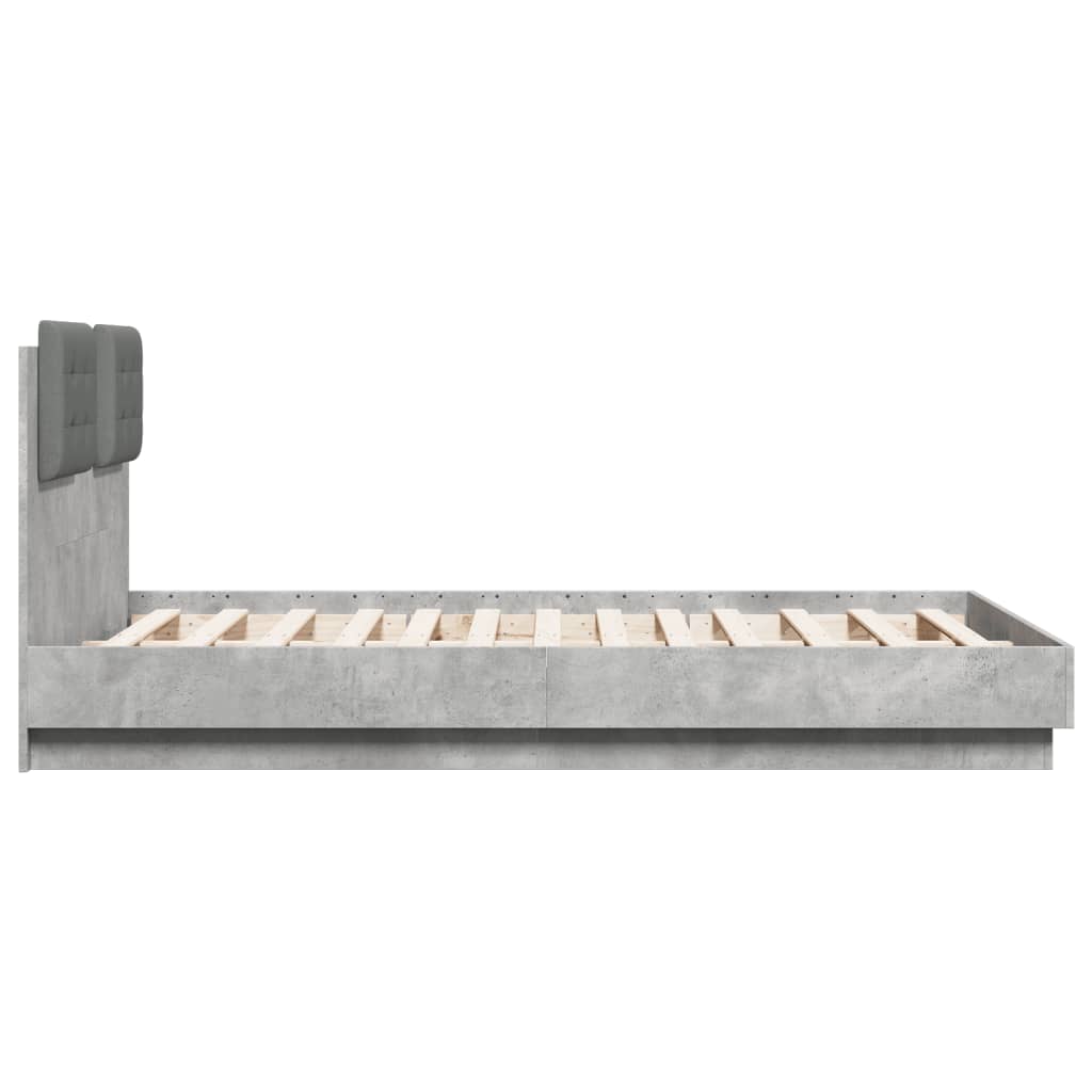 vidaXL Bed Frame without Mattress Concrete Grey 120x190 cm Small Double