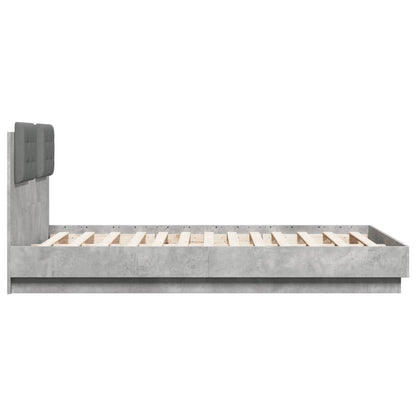 vidaXL Bed Frame without Mattress Concrete Grey 120x190 cm Small Double