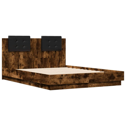 vidaXL Bed Frame without Mattress Smoked Oak 120x190 cm Small Double