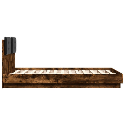 vidaXL Bed Frame without Mattress Smoked Oak 120x190 cm Small Double