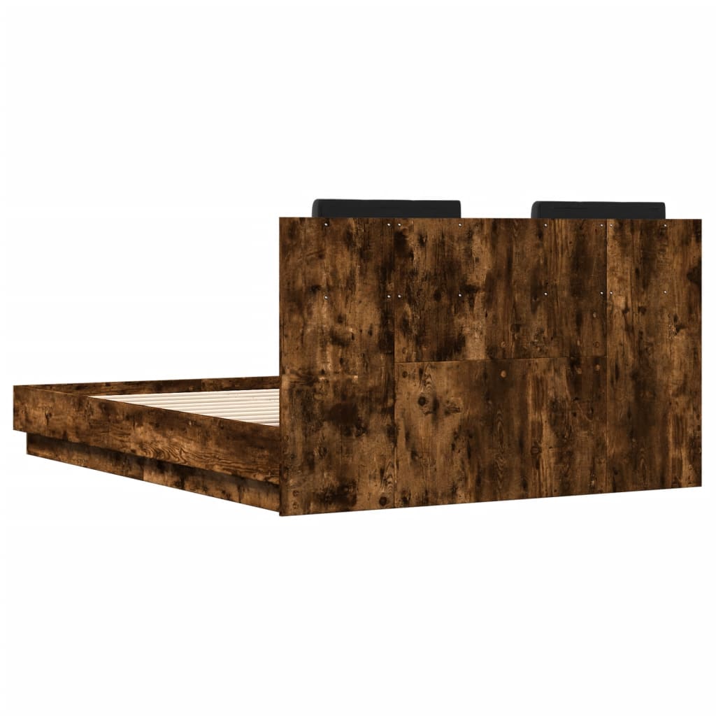 vidaXL Bed Frame without Mattress Smoked Oak 120x190 cm Small Double