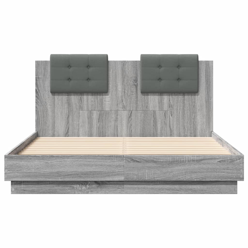 vidaXL Bed Frame without Mattress Grey Sonoma 120x190 cm Small Double